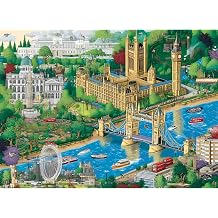 Jigsaw Puzzle 500 Piece for Adults,Unique Colorful London City View Puzzles