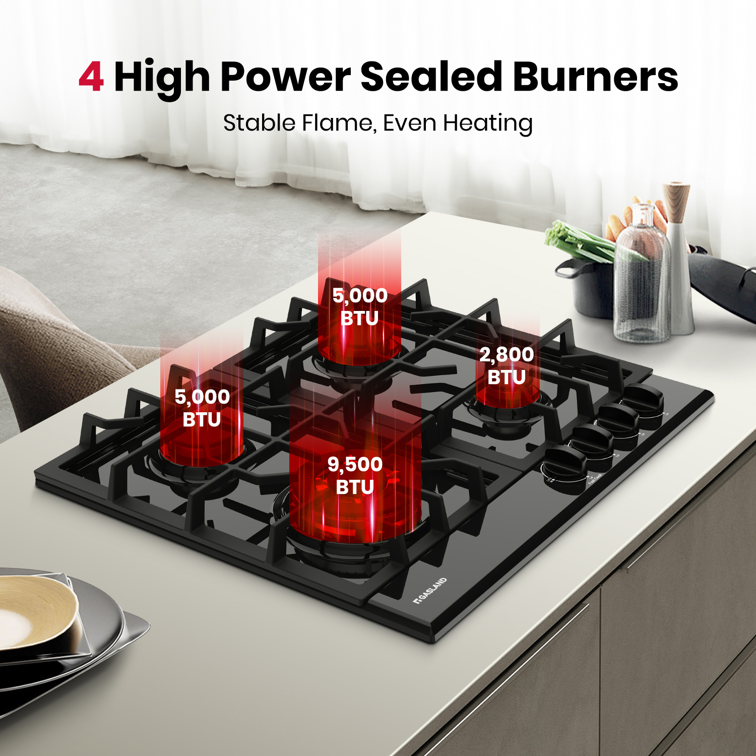 Amazon.com: GASLAND 24 Inch Gas Cooktop with Griddle 4 Burners