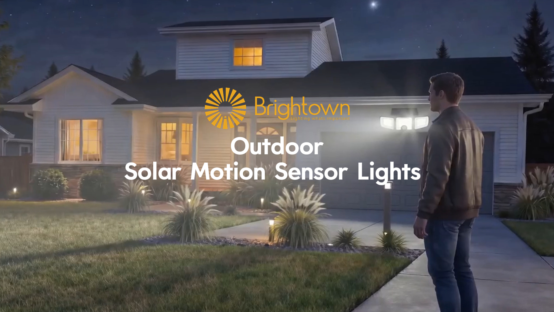 Brightown 4 Pack Solar Outdoor Lights, 2500LM 223 LED Solar Flood