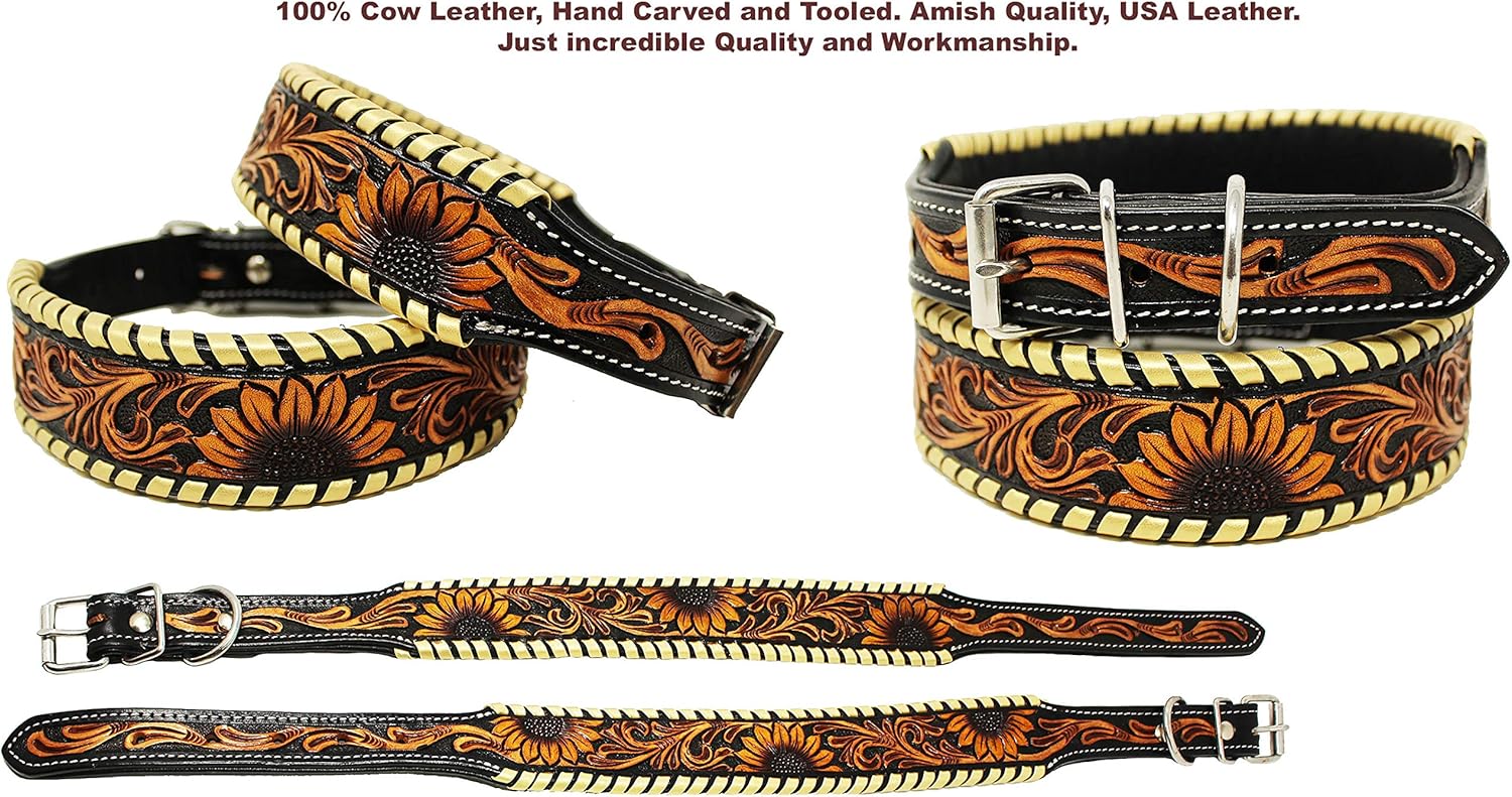 hand tooled dog collar