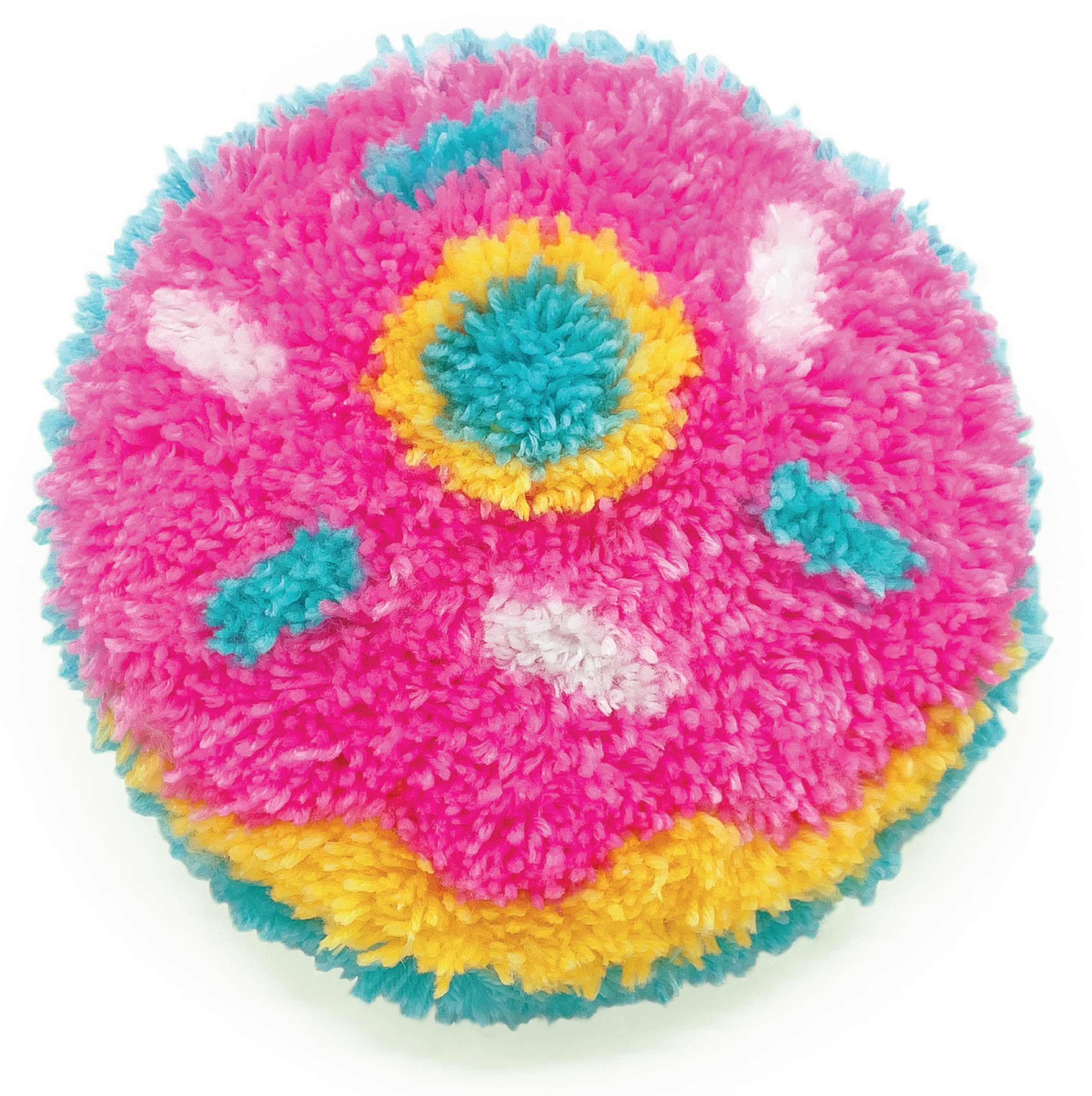 BOX CANDIY Totally Deco Donut Latch Hook Hooked Rug Pillow Kit to Make and Display