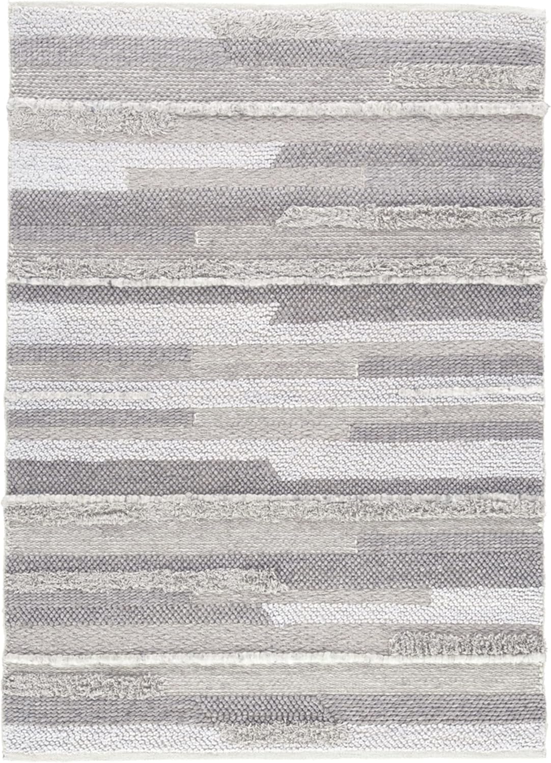 Gray Handwoven Wool and Synthetic 5' x 7' Area Rug