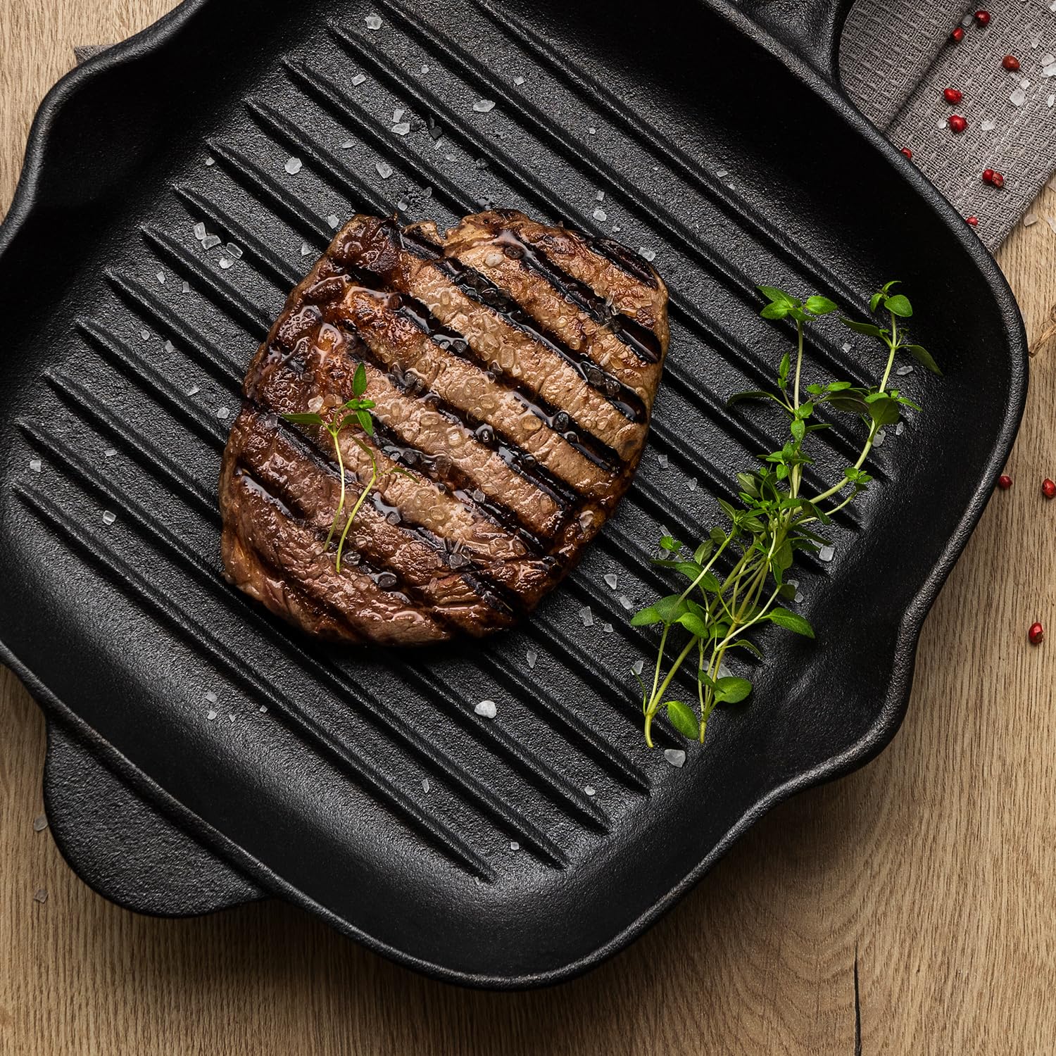 Tramontina Sartén Parrilla de Hierro Fundido Precurada The Black Collection 27 cm 2L