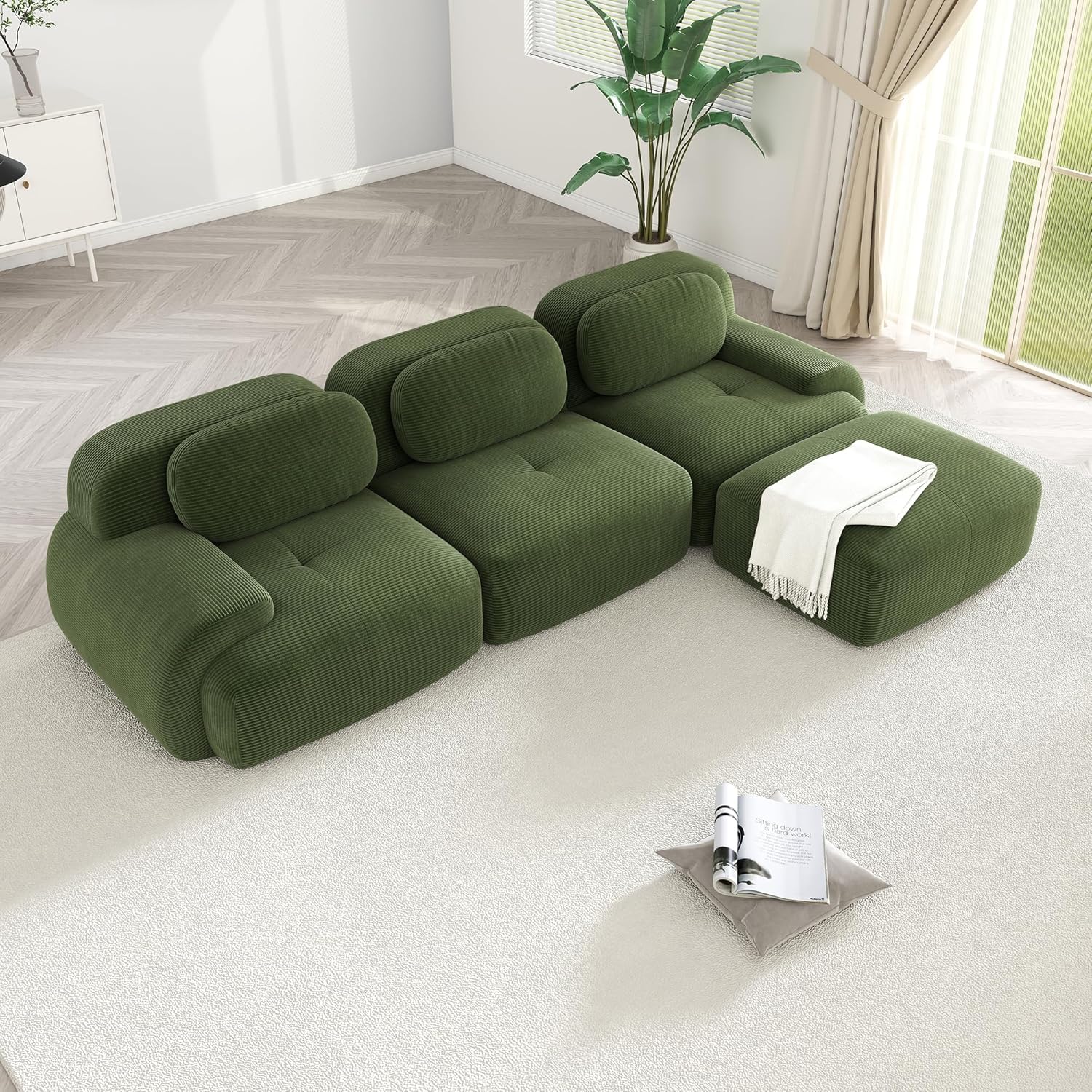 Modular Sectional Sofa Boneless Couch, Cloud Sectional