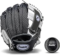 Vista 11 de Franklin Sports - Juego de guante de béisbol para niños + juegos de pelota de espuma - Guantes de teeball Meshtek para niños + bebés - Lanzamiento
