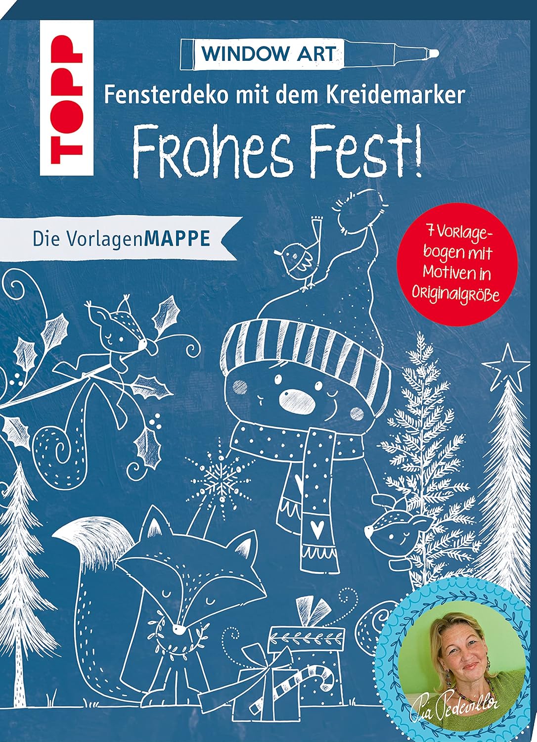 Vorlagenmappe Fensterdeko mit dem Kreidemarker - Frohes Fest!: 7 Vorlagenbogen mit Motiven in Originalgröße plus sämtliche Motive als Download