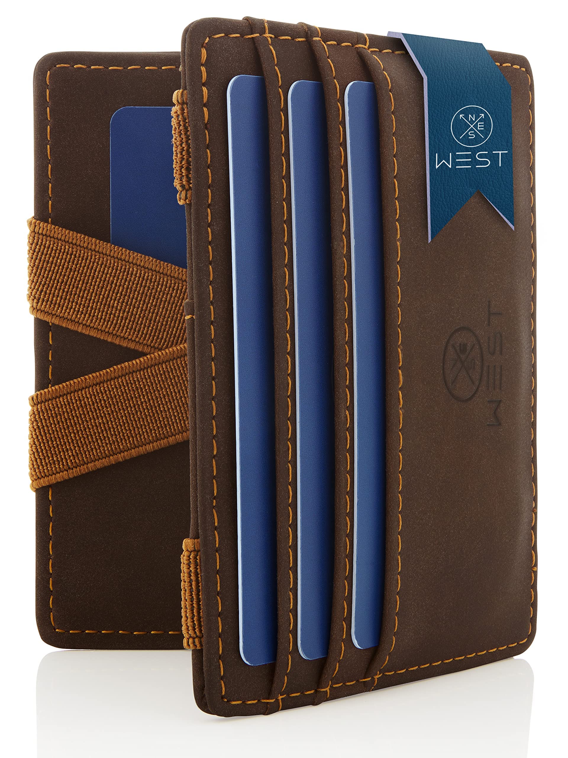 West - Men's Credit Card Holder with Coin Purse + Gift Box - Super Durable Compact RFID Men's Wallet - Credit Card Holder