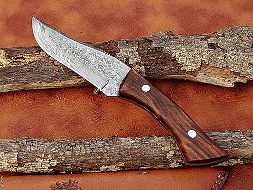 Miniatura 3 de GLADIUS CRAFTS Cuchillo Viking Heritage Skinner - Fabricado por expertos con acero de Damasco para caza de precisión y aderezo de campo adopta la