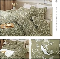 Vista 326 de 3 piezas de juego de funda de edredón tamaño individual XL, funda de edredón blanca con estampado floral azul, ropa de cama coquette de algodón