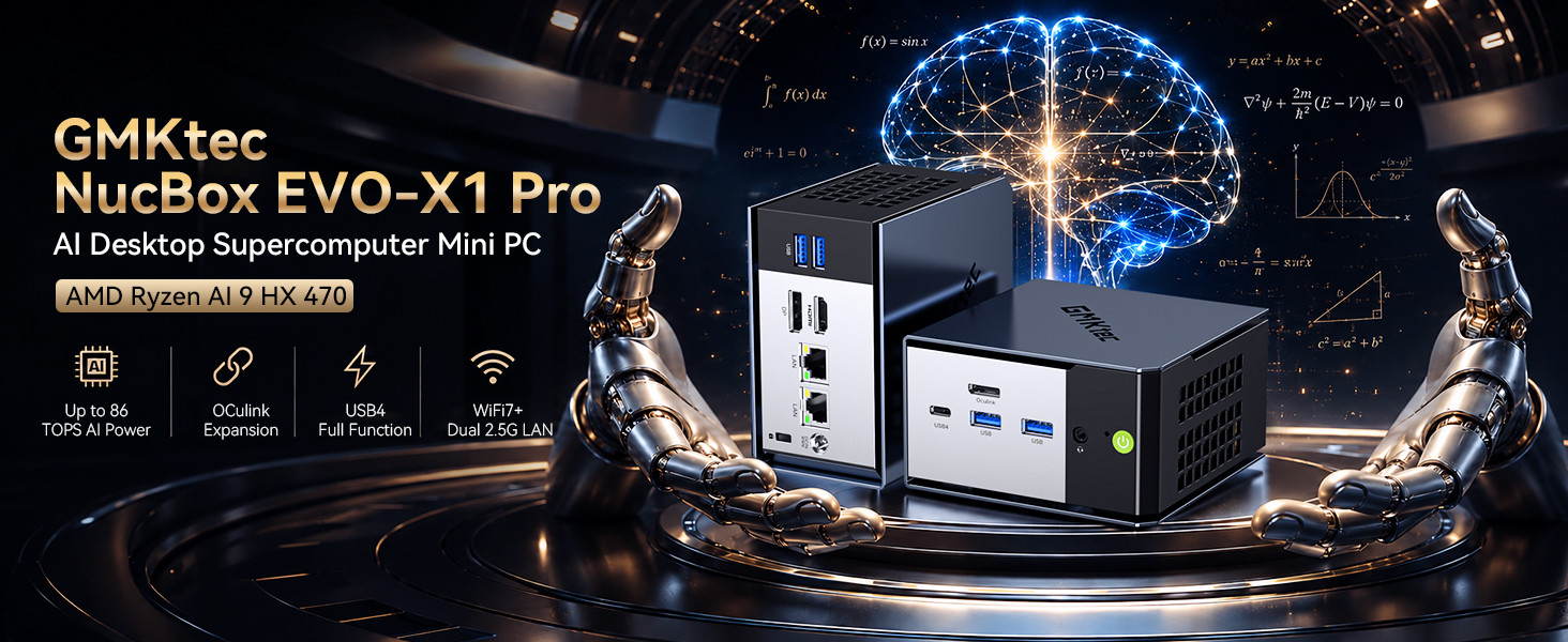 Amazon.com: GMKtec EVO-X1 Pro Mini PC Ryzen AI 9 HX 470 Max 5.2GHz