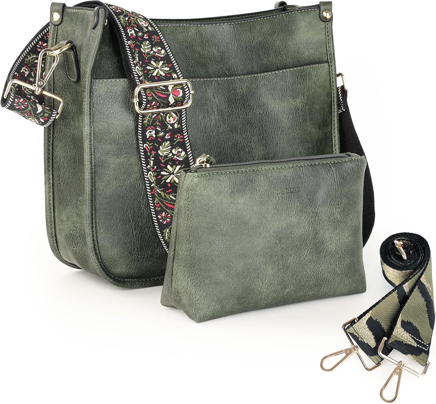 Crossbody Purses for Women Trendy - Vegan Leather Shoulder Bag Designer Hobo Handbags with 2 Wide Straps