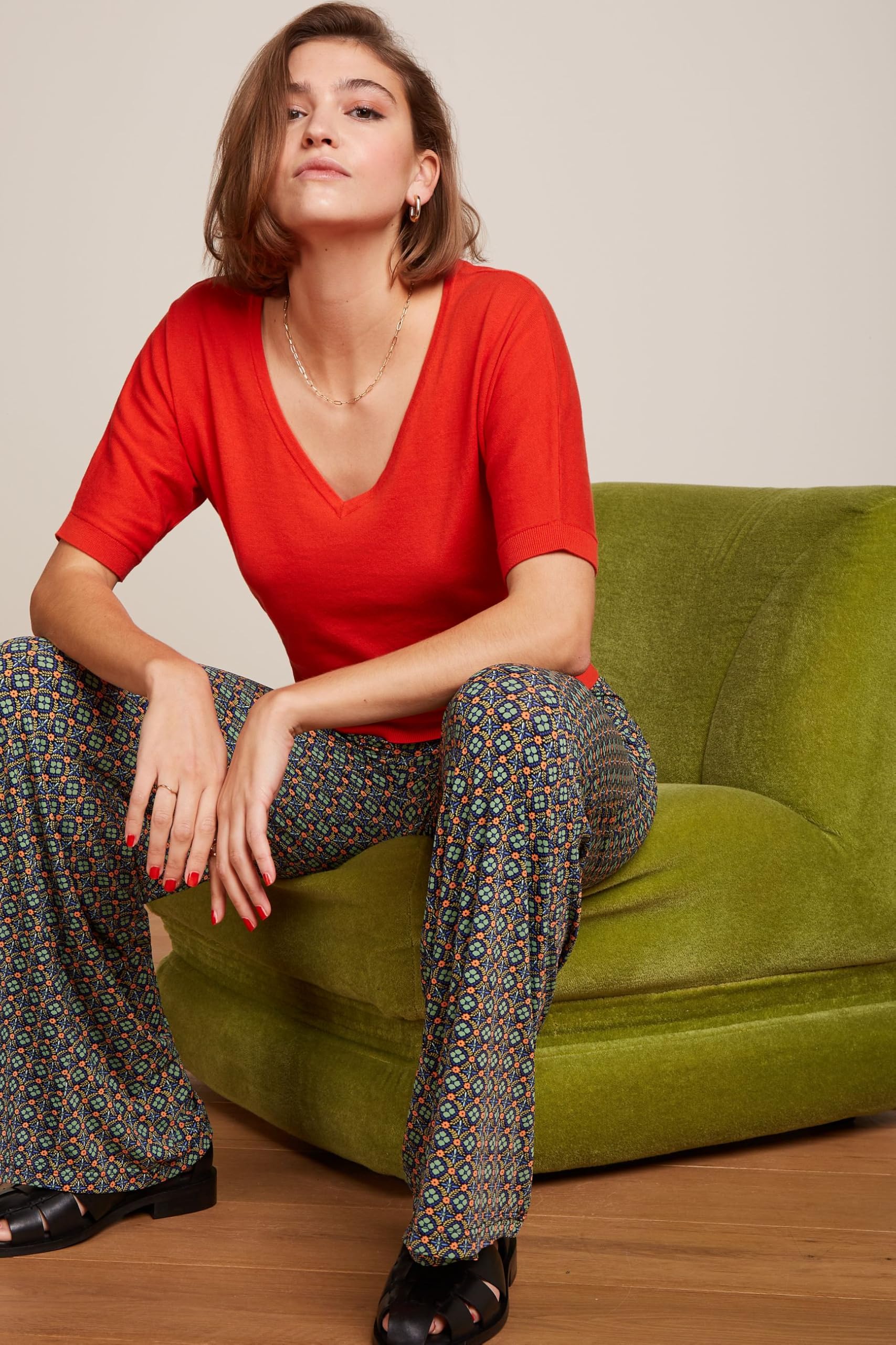 King Louie Palazzo - Pantalones de palazzo con comodidad elástica