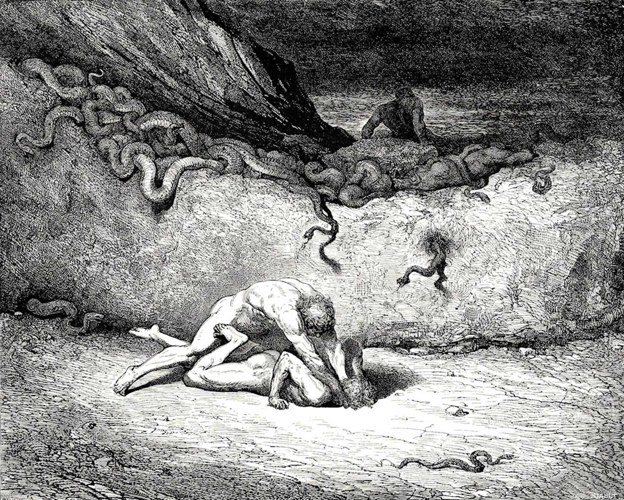 SERENDIPITP Abstract Painting Mural Print Picture Wall Decor Painting The Inferno Cantolines Gustave Dore Vintage Wall Artwork for Home Decor 60x90cm