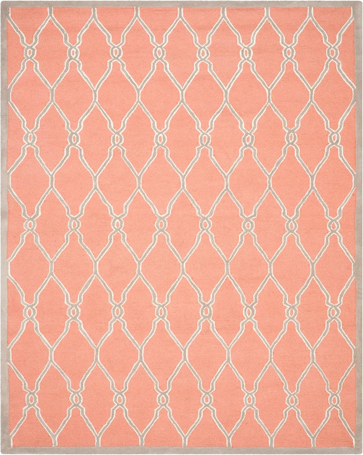 SAFAVIEH Cambridge Collection Area Rug - 10' x 14', Coral & Ivory, Handmade Moroccan Wool, Ideal for High Traffic Areas in Living Room, Bedroom (CAM352W)