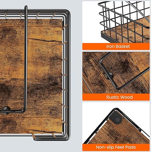 Miniatura 4 de Homode Servilletero para mesa, servilleteros de granja para servilletas de papel, cesta plana con brazo pesado, dispensador de servilletas de cocina