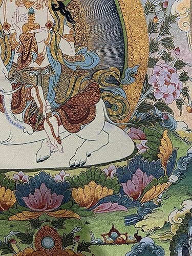 Miniatura 6 de Budismo tibetano Thangka Samantabhadra Guanyin Tangka Fengshui mural colgante de pared para decoración del hogar, tapiz de meditación