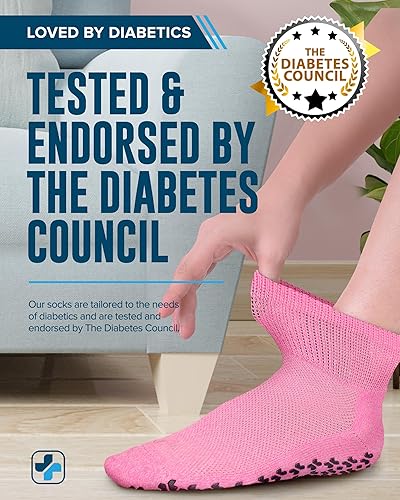 Vista 37 de Doctor's Select Calcetines tobilleros diabéticos con pinzas para hombres y mujeres, 4 pares de calcetines de neuropatía de 1/4 de longitud para mujer