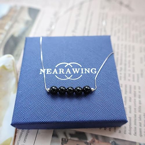 Miniatura 6 de Nearawing Women'sTigerEyeJewelry-Adjustable925SterlingSilverTigerEyeChokerNecklace,BirthdayStoneJewelry(5TigerEye)