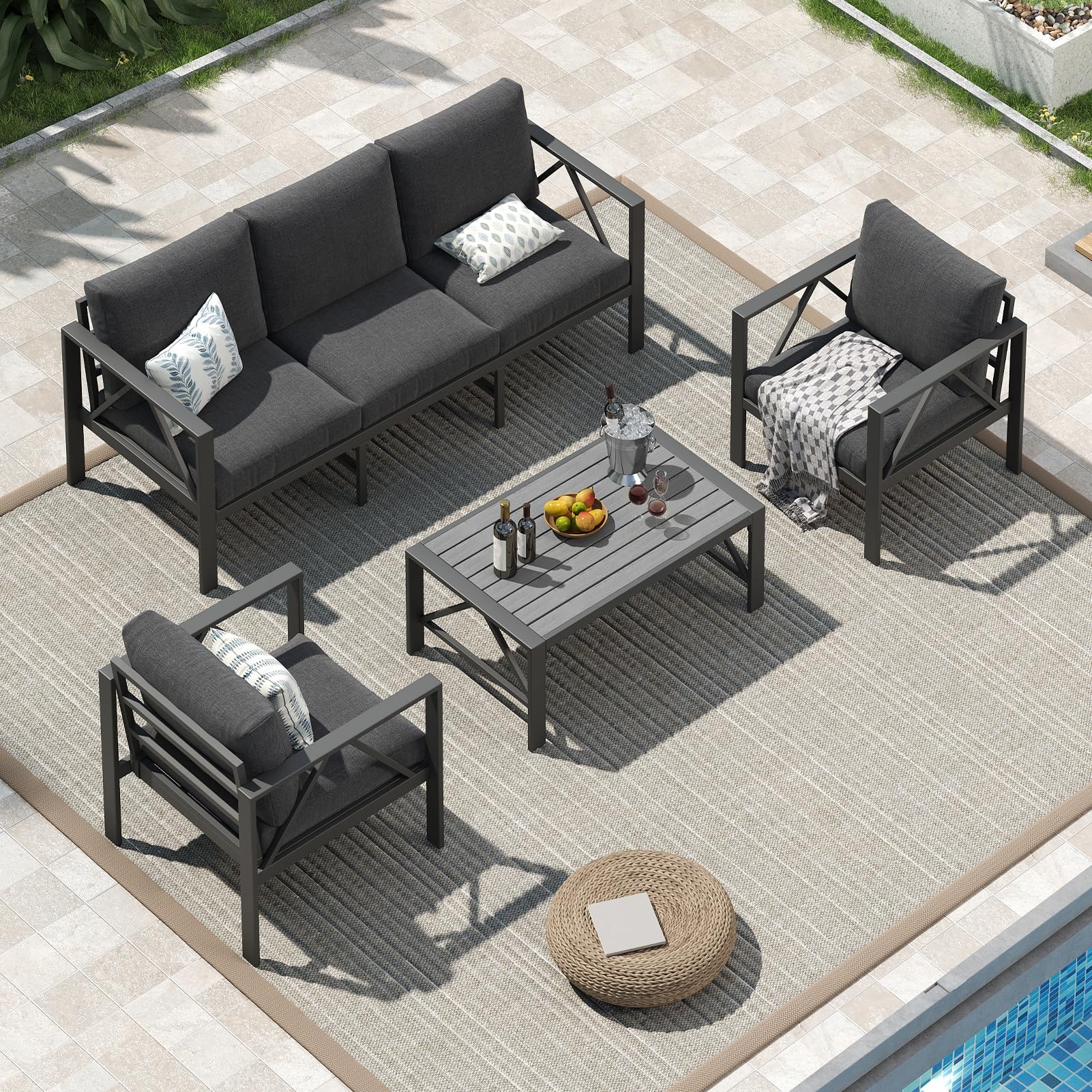 OMERAI Aluminium Gartenmöbel Set