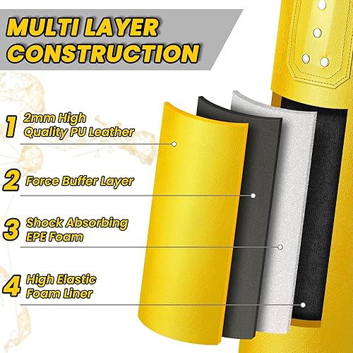 Miniatura 2 de Prorobust Saco de boxeo para adultos, juego de bolsa de boxeo pesada de poliuretano de 4 pies con guantes de 12 onzas para MMA Kickboxing, boxeo,