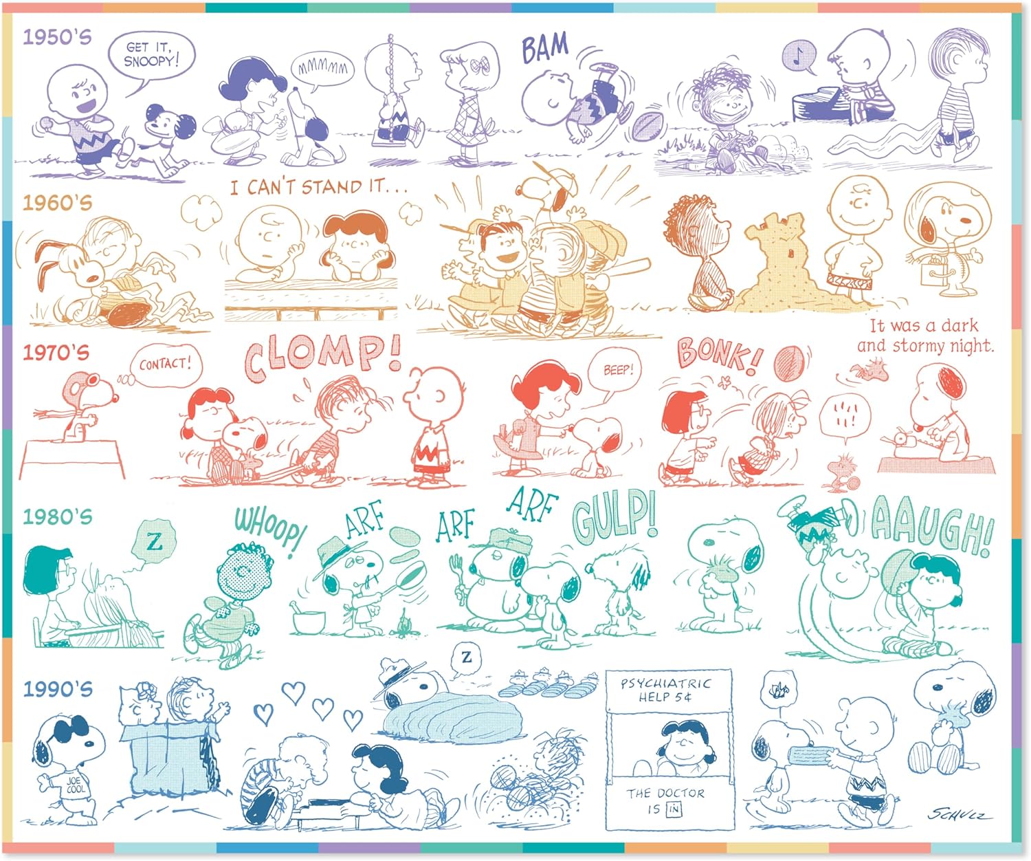 Hallmark Peanuts Plush Throw Blanket (75th Anniversary Through The Years), 60x52