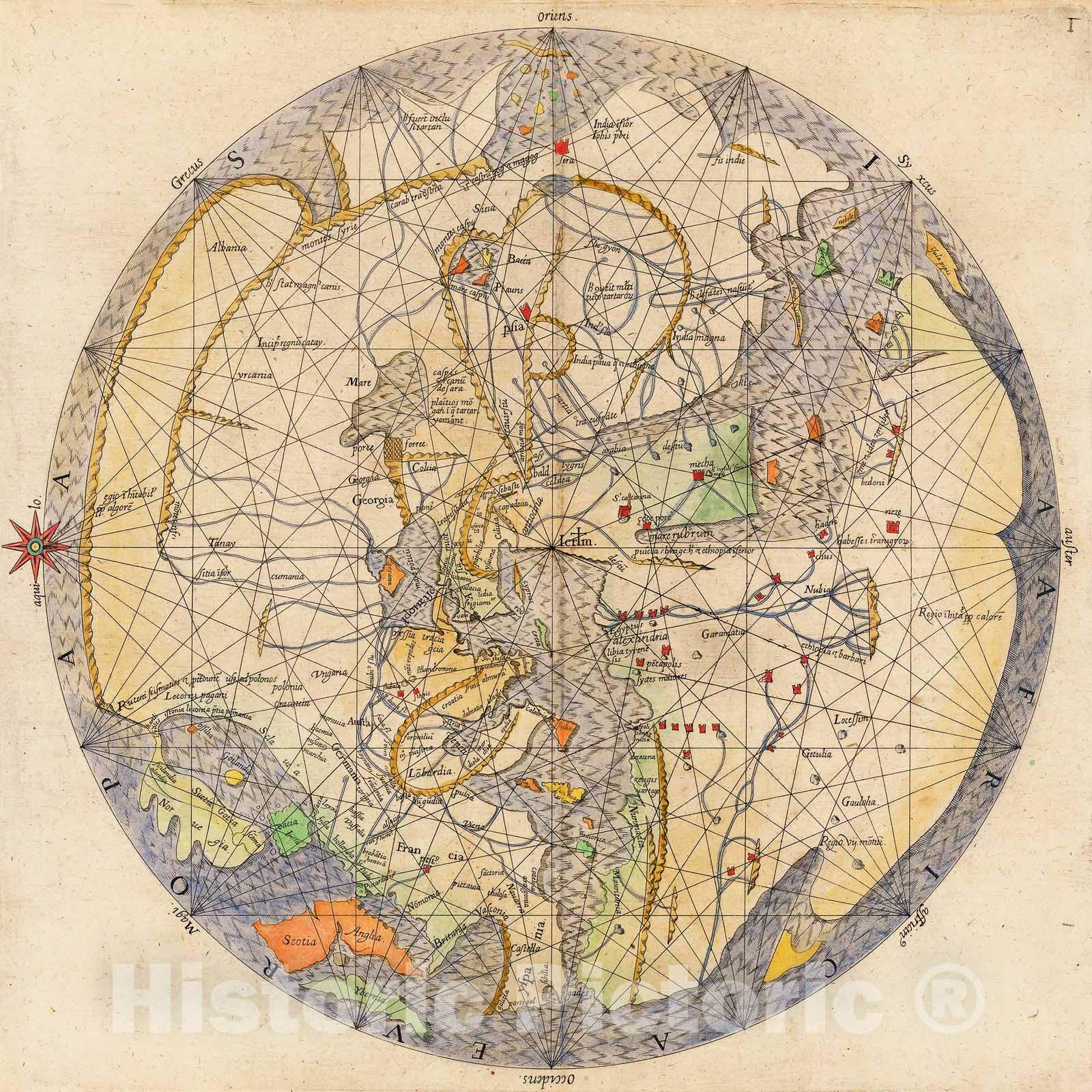 世界地図の絵画 Amazon.co.jp: 歴史地図 | [circa 1311 ポートラノ世界地図] / [世界