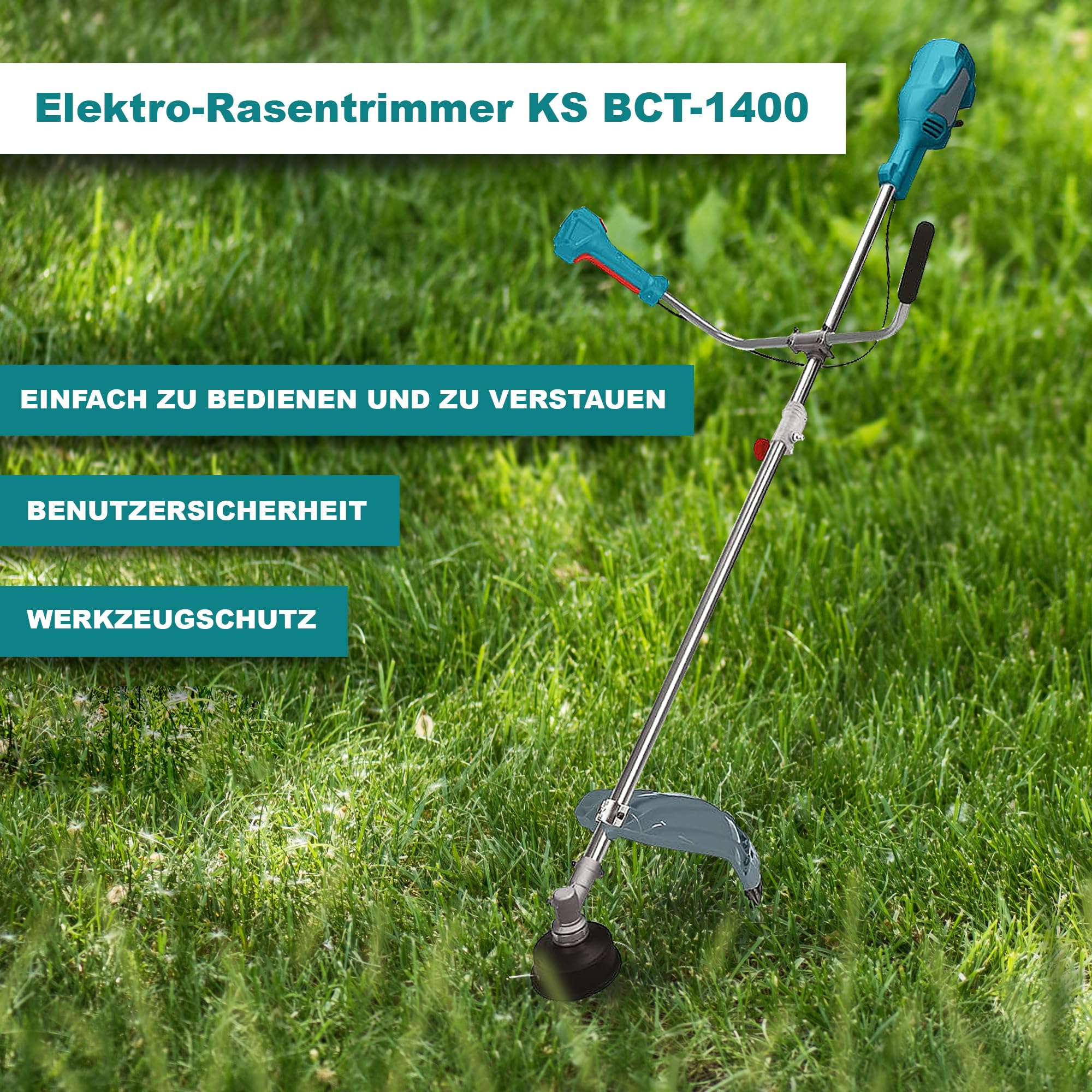 Elektryczna podkaszarka KS BCT-1400, moc 1400 W, grubość cięcia (podkaszarka) 1,6 mm, prędkość (kosa spalinowa) 7500 obr./min, średnica cięcia (kosa spalinowa) 255 mm