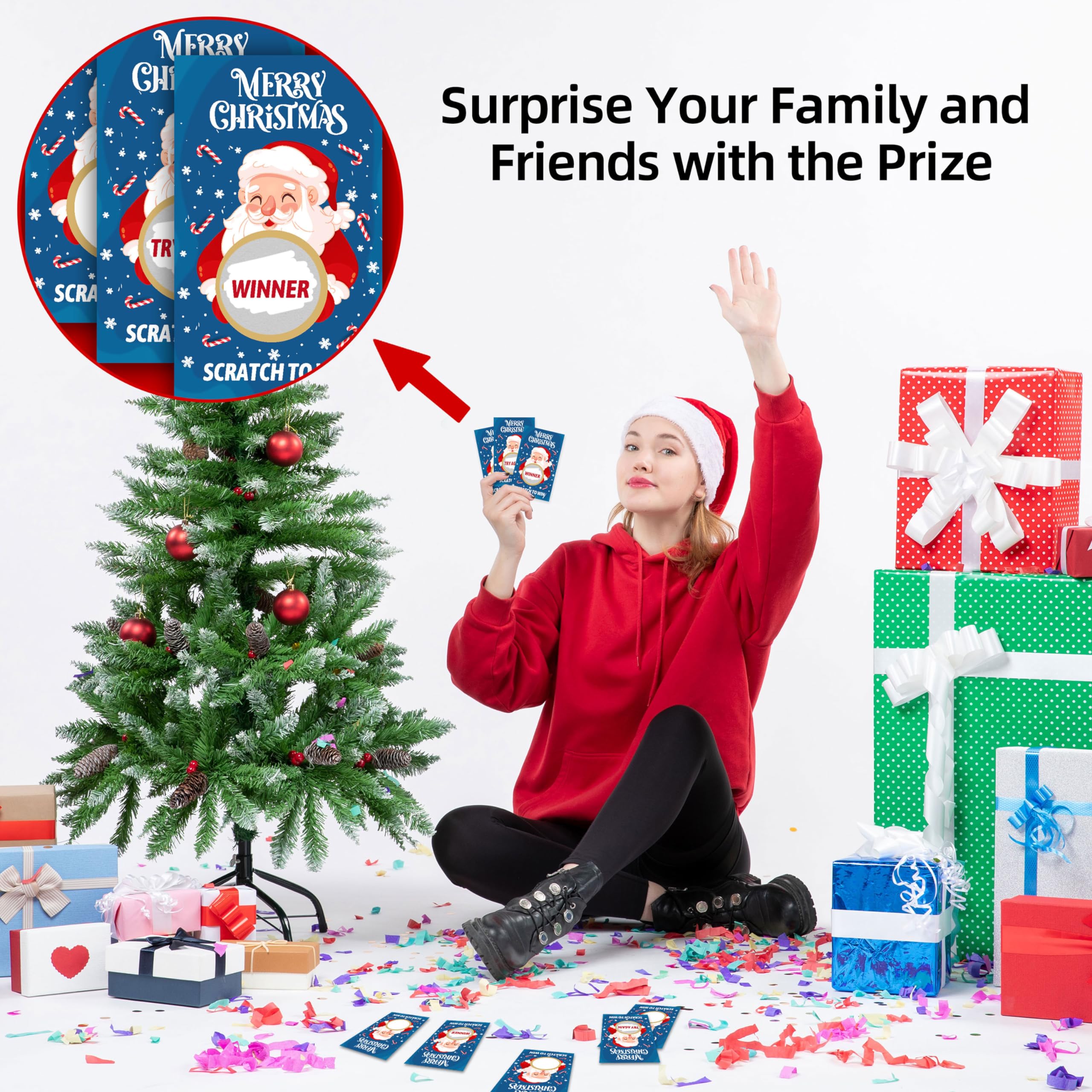 Christmas Scratch Off Game Cards - 50 Pack Party Games For Adults - Holiday Raffle Tickets - View #6