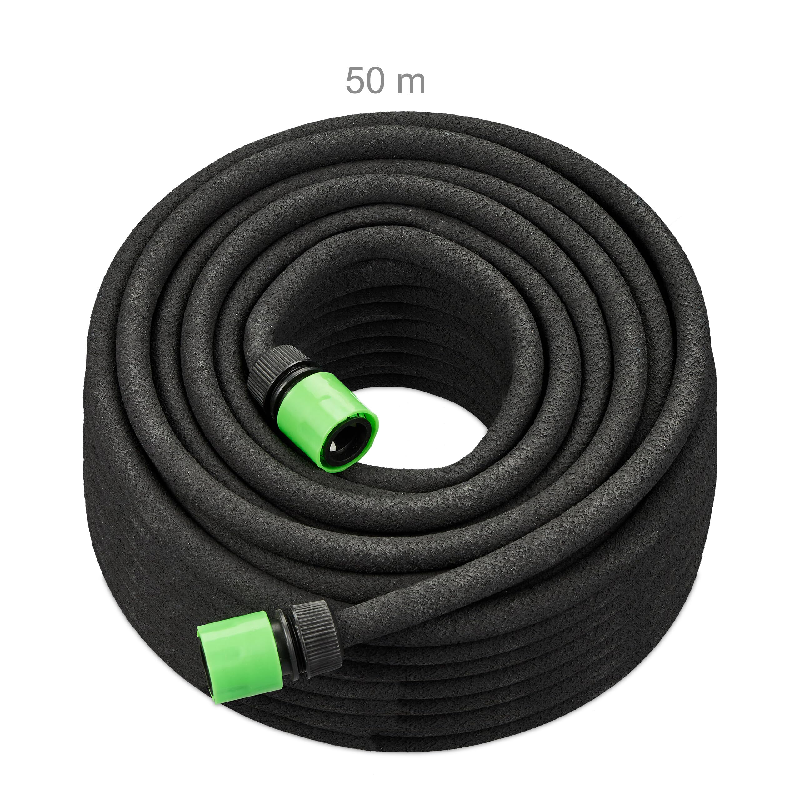 Relaxdays Tubo Irrigazione a Goccia, Gocciolatoio Microforato, Pompa 50 m Gocciolante Acqua, per Giardino e Orto, Nero