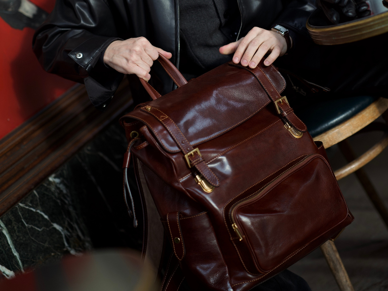 Amazon.com | Time Resistance Leather Backpack - Full Grain Real