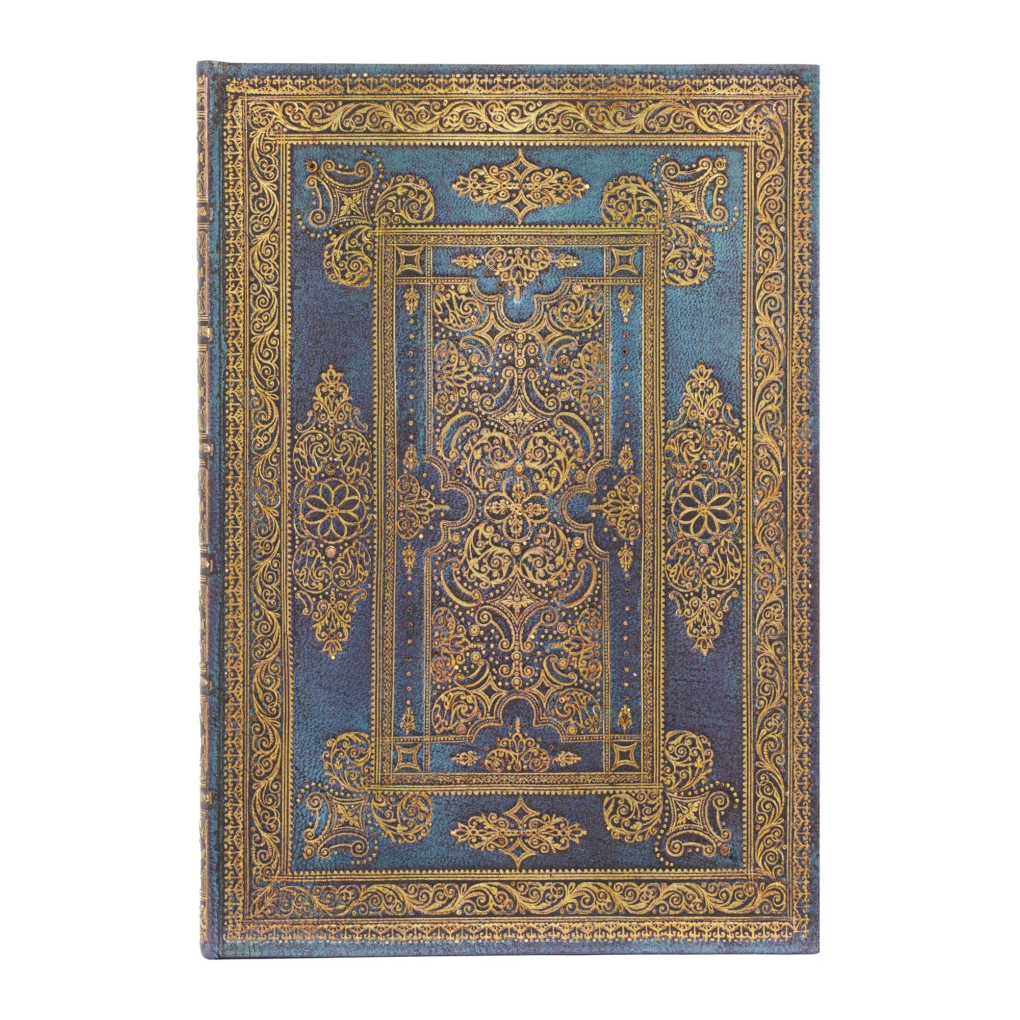 Blue Luxe (Luxe Design) Midi Unlined Hardback Journal (Elastic Band Closure)