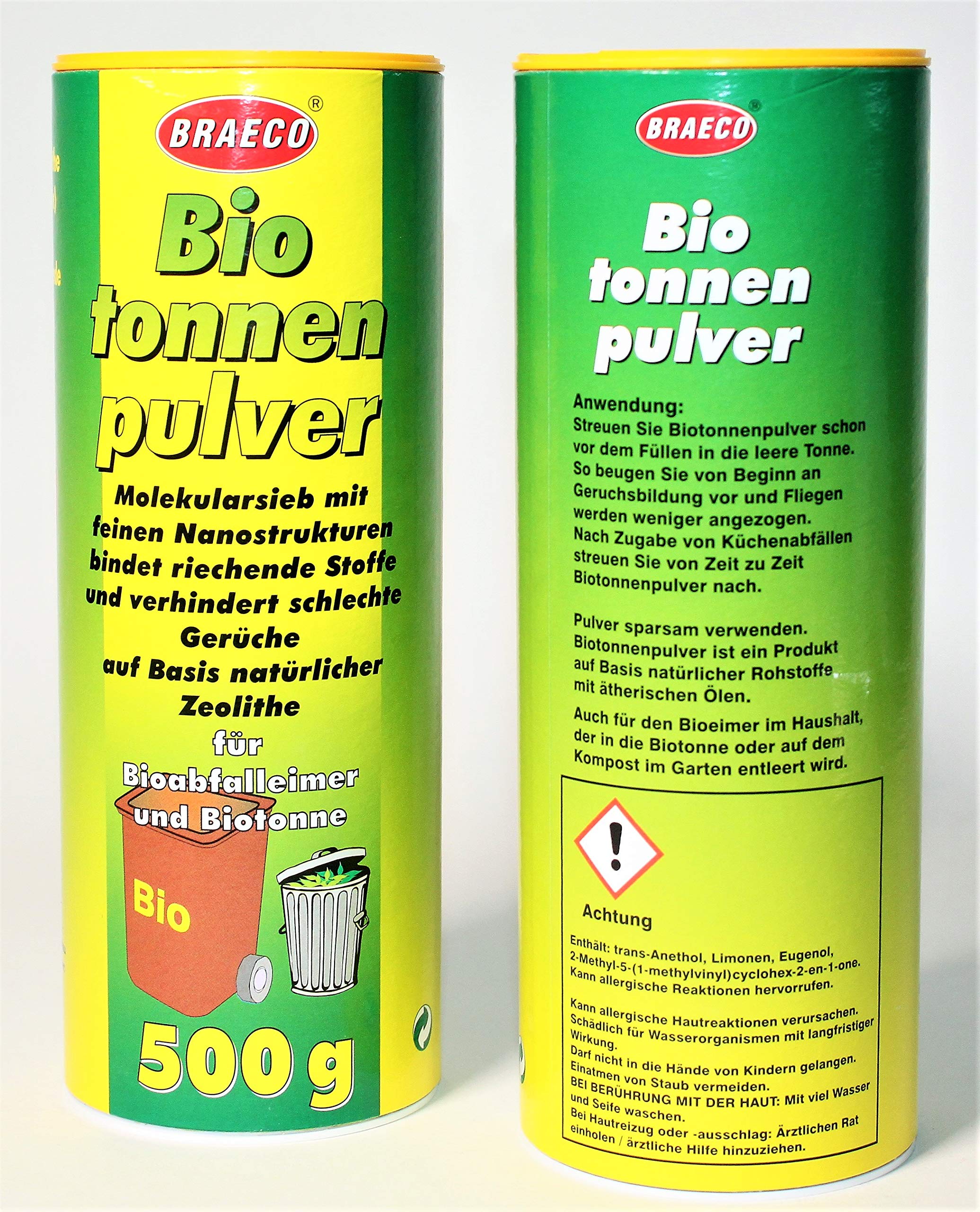 Biotonnenpulver -K&B Vertrieb- Mülleimer-Pulver Madenvernichter, gegen Maden Abfalltonne 205 (2 Dosen)