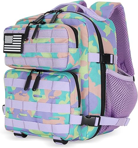 Miniatura 19 de Mini mochila táctica de 9L para hombres y mujeres, mochila táctica pequeña para senderismo, bolsa táctica pequeña, paquete de fitness, Negro&rojo,