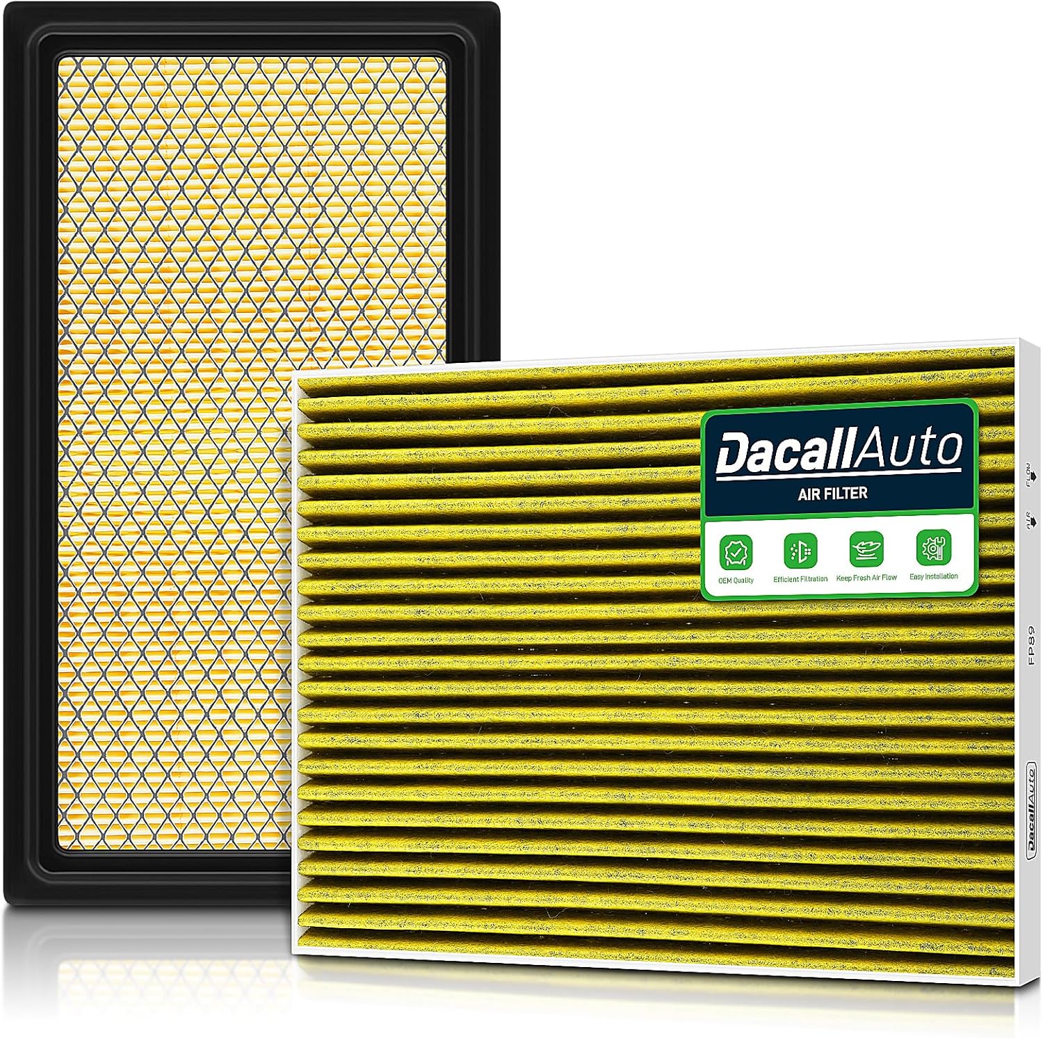 Engine & Cabin Air Filter Set for Ford Explorer 2.3L/3.0L (2020-2023); for Lincoln Aviator 3.0L (2020-2023); for Police Interceptor Utility 3.0L (2020-2024); Replace 7T4Z9601A, JX6Z9601A