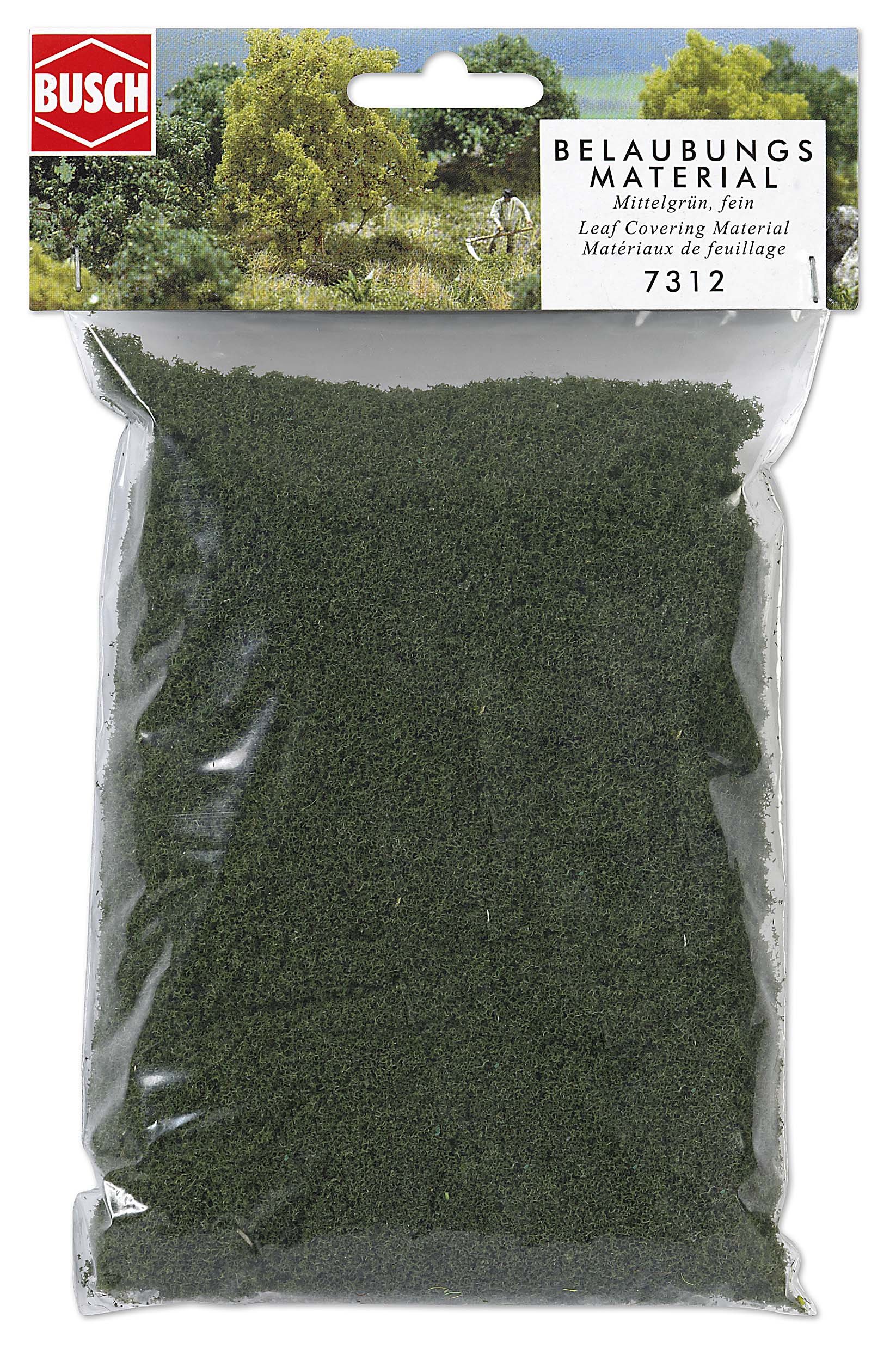 Busch 7312 Foliage Material Medium Green Fine Moss for Trees and Weeds 500 ml