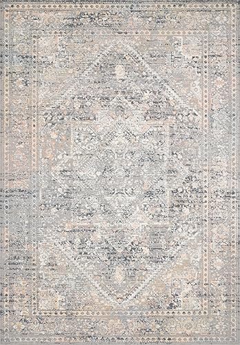 Loloi II Lucia Collection LUC-01 - Alfombra decorativa gris y atardecer de 2 pies x 3 pies