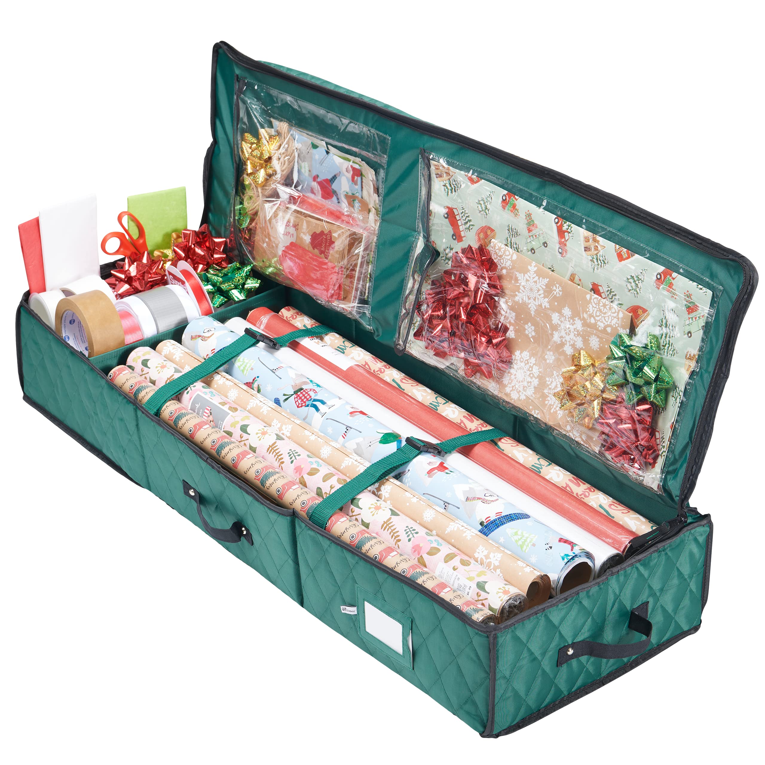 ZOBER Wrapping Paper Storage Containers 40.5x14x6 Inch, Quilted