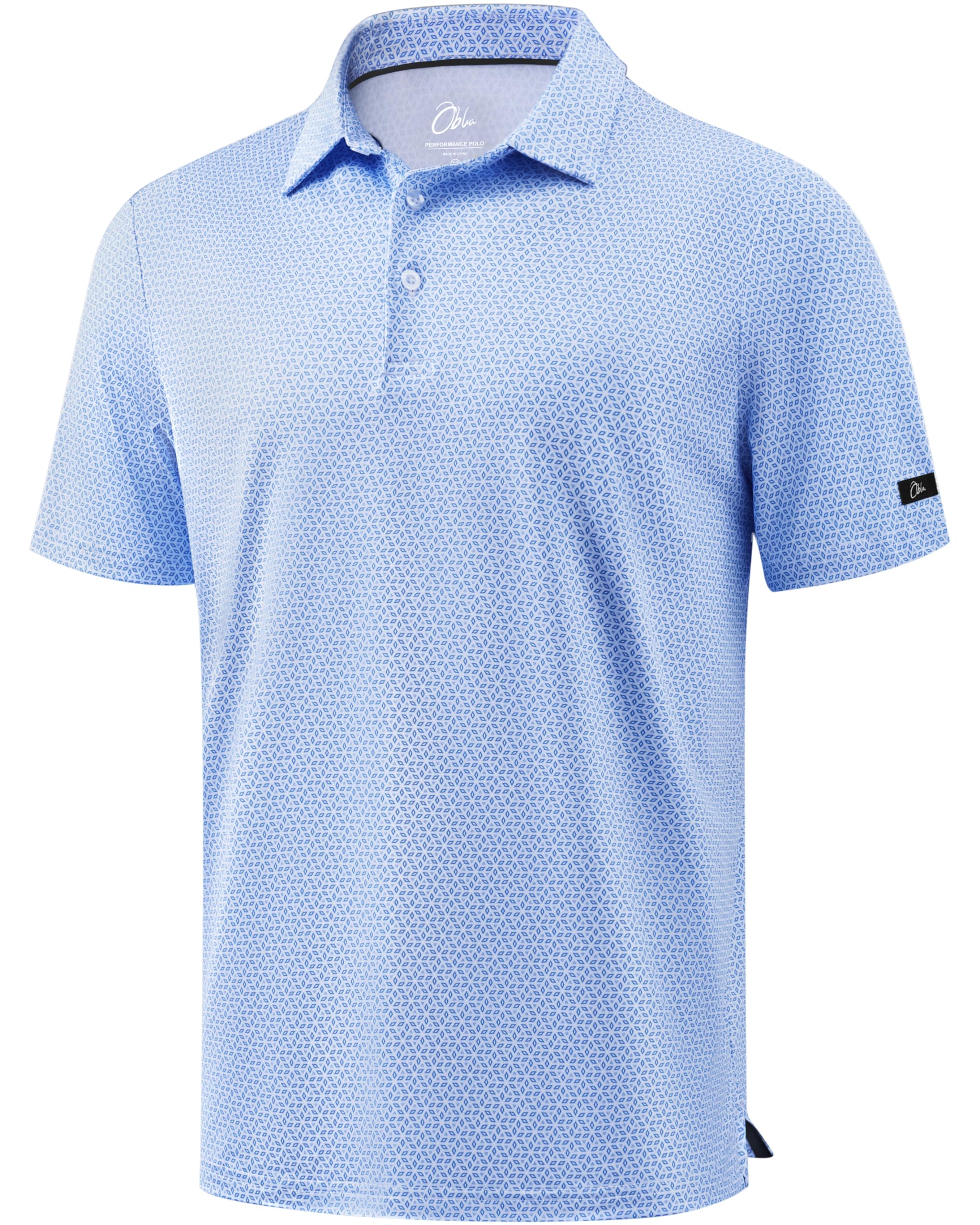 Obla Men's Golf Shirt Short Sleeve Dry Fit Collared Polo Shirts