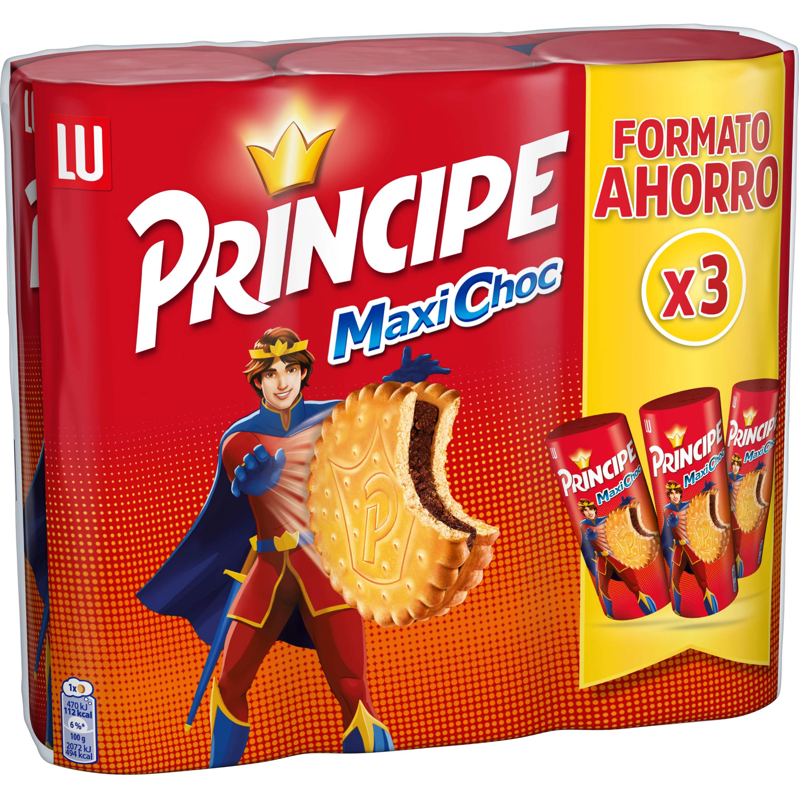 Principe Galleta Relleno De Chocolate 3 x 250