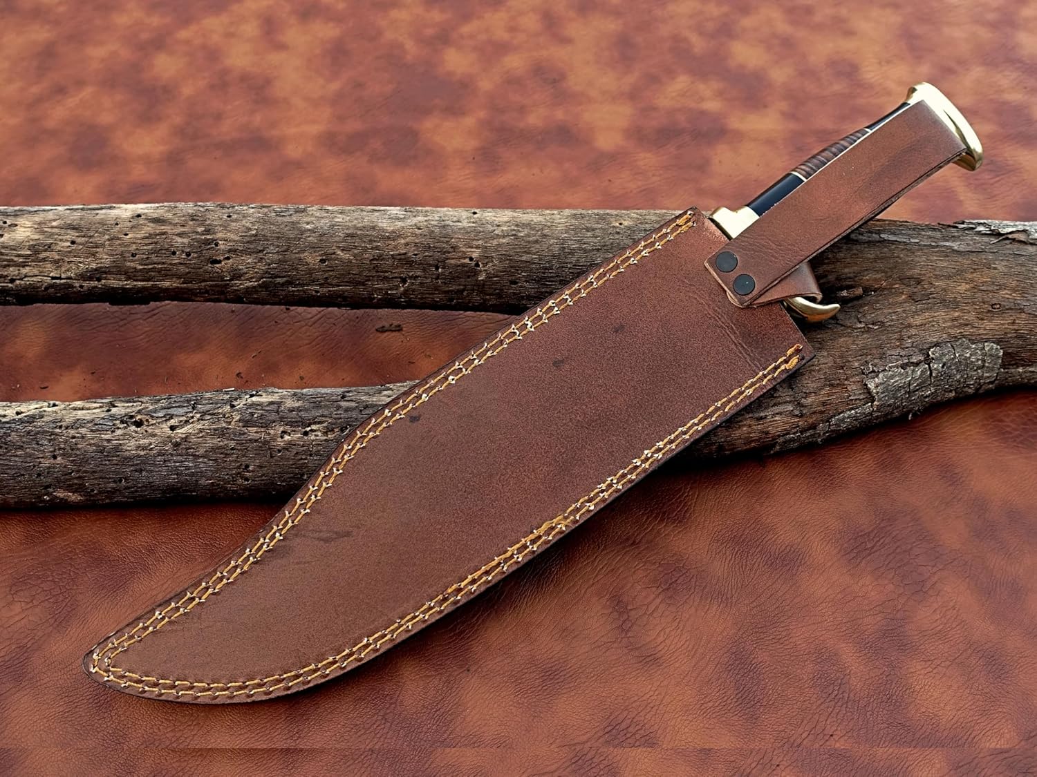17-Inch Premium High Carbon Steel Crocodile dundee knife - 11.5 Inch Exceptionally Sharp Fixed Blade with 5.5 Inch Handle for Hunting and Self-Defense