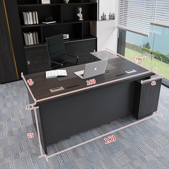 Fukui Kagu Corporate-Oriented President's Desk, President's Desk, L-Shaped, Executive Desk, Study Desk, President's Office, President's Table, Executive Furniture Set, Office Desk, Executive Desk