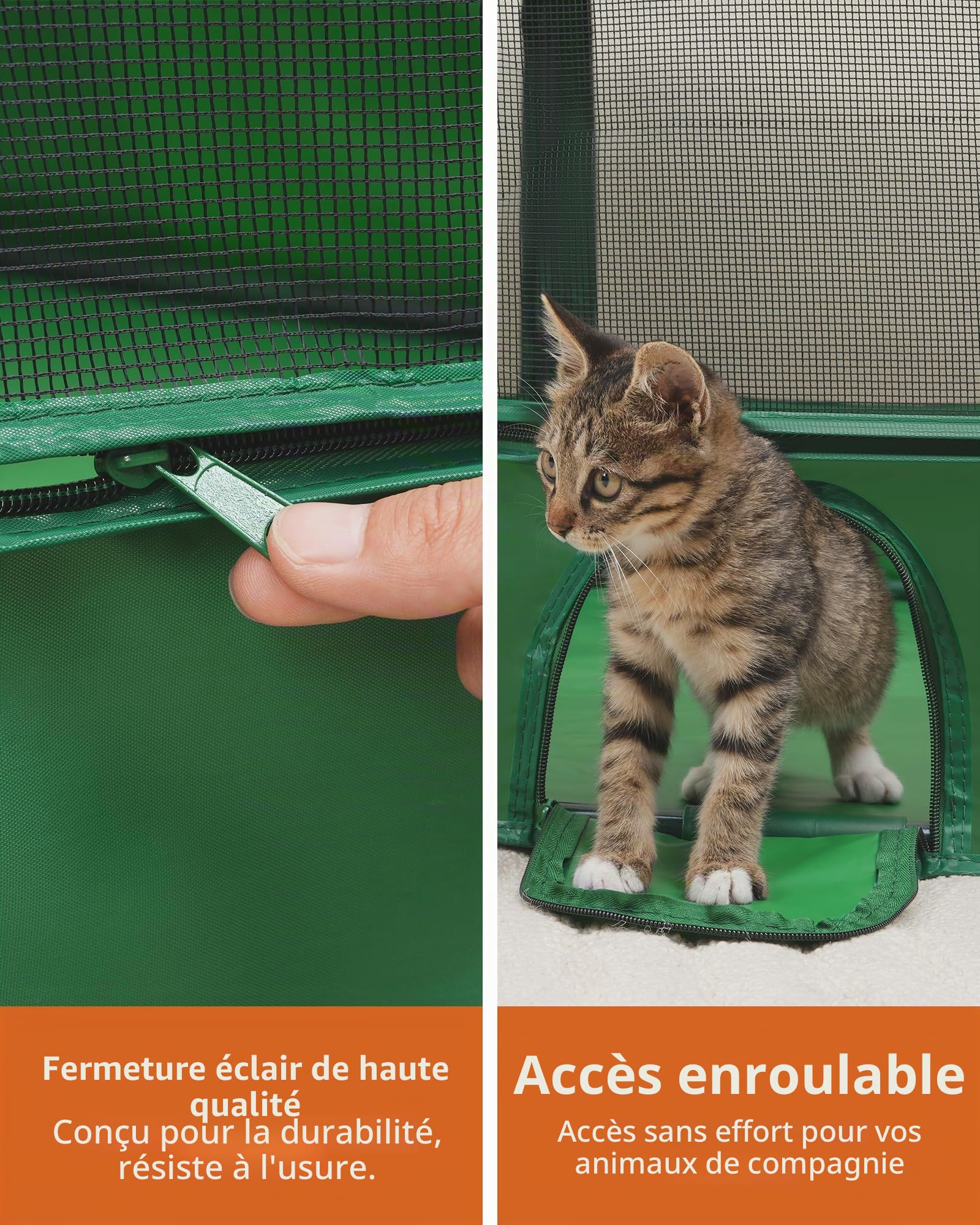 DINMO Parc pour Petits Animaux, Boîte d'Élevage pour Poussins avec Toit, Clôture d'Intérieur pour Animaux, Cage pour Cochon d'Inde, Enclos avec Sol Imperméable pour Hamsters, Hérissons, Vert et Noir