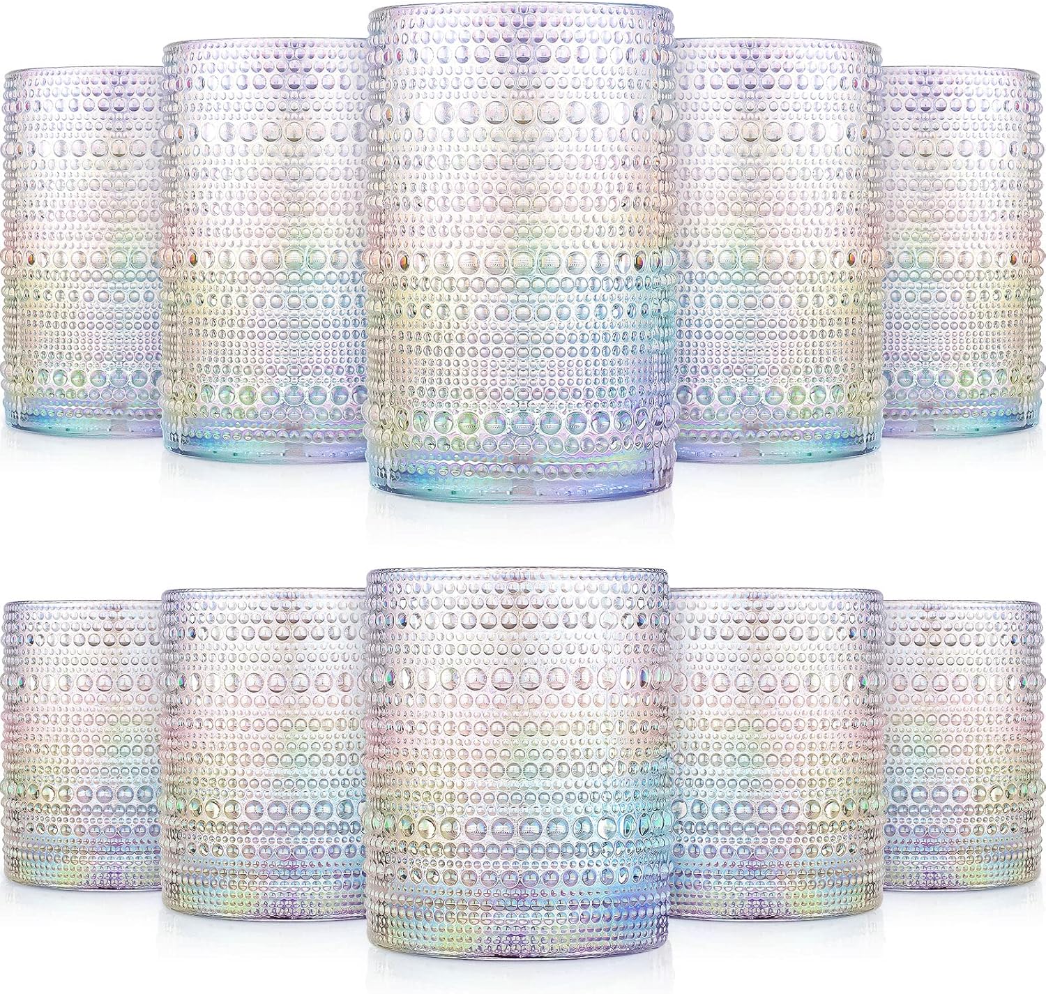 Foaincore Hobnail Drinking Glasses Set Vintage Glassware