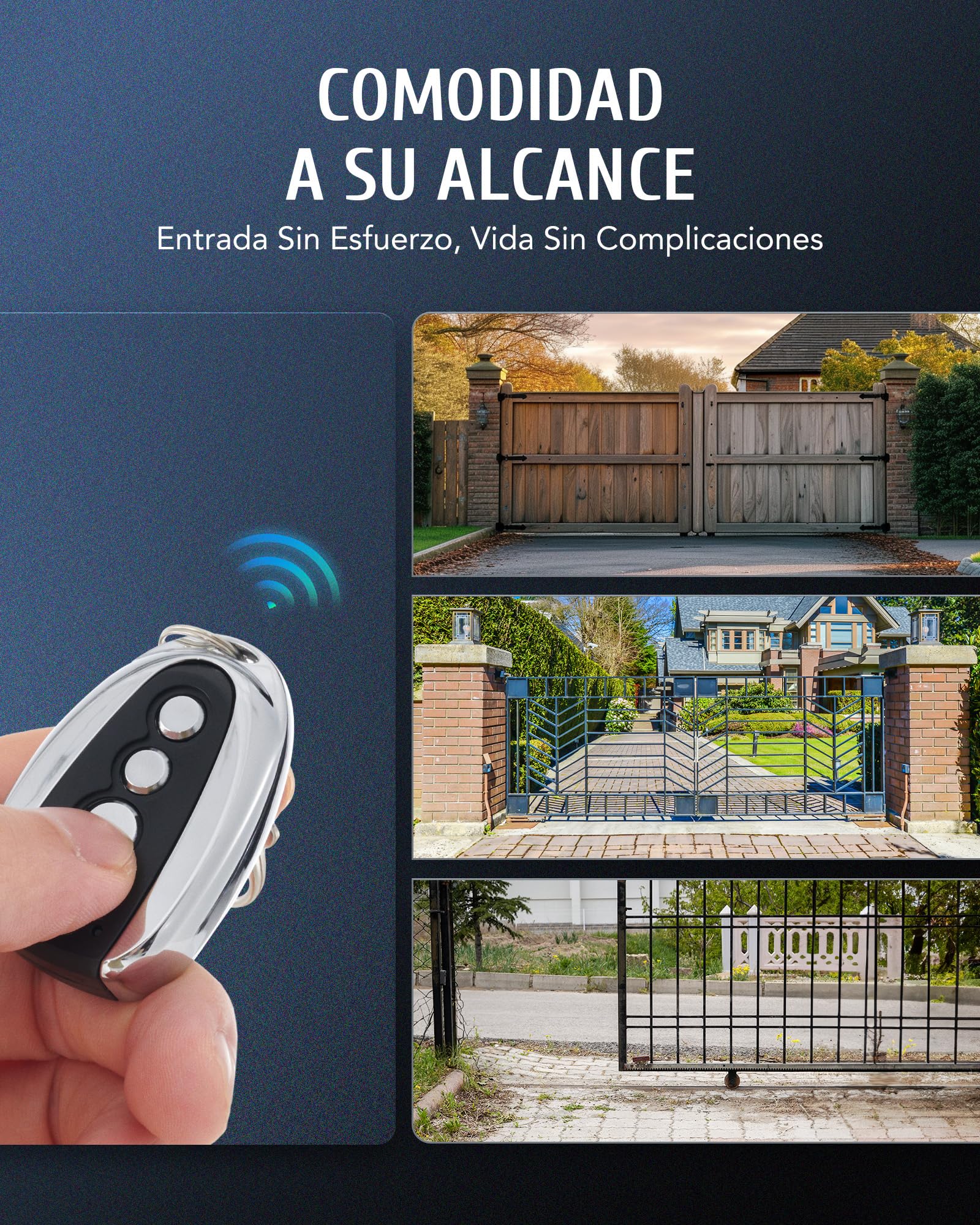 CO-Z 1PC WSR1 Mando a Distancia para Puertas Correderas hasta 30m Control Remoto para Puerta Corredera y Puerta Batiente de CO-Z