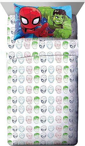 Vista 110 de Jay Franco - Juego de ropa de cama con estampado de los Vengadores de Marvel Blue Circle, tamaño estándar