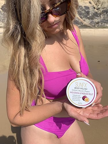 Miniatura 2 de SunFX Pulido corporal pre spray bronceado ultra hidratante azúcar nuez exfoliante con aceites esenciales nutritivos