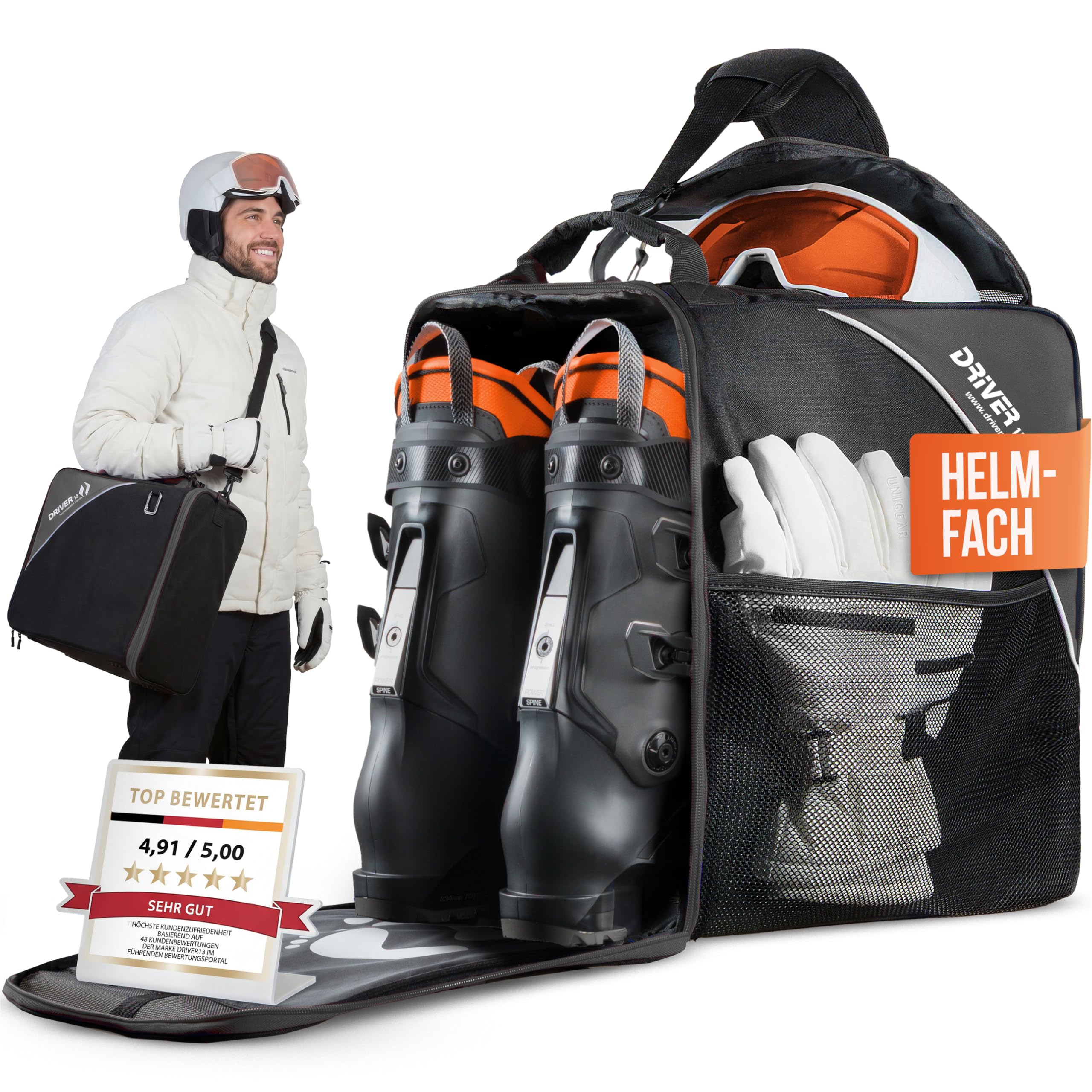 Driver13 Bolsa para botas de esquí con compartimento para casco, para tus botas o botas de snowboard