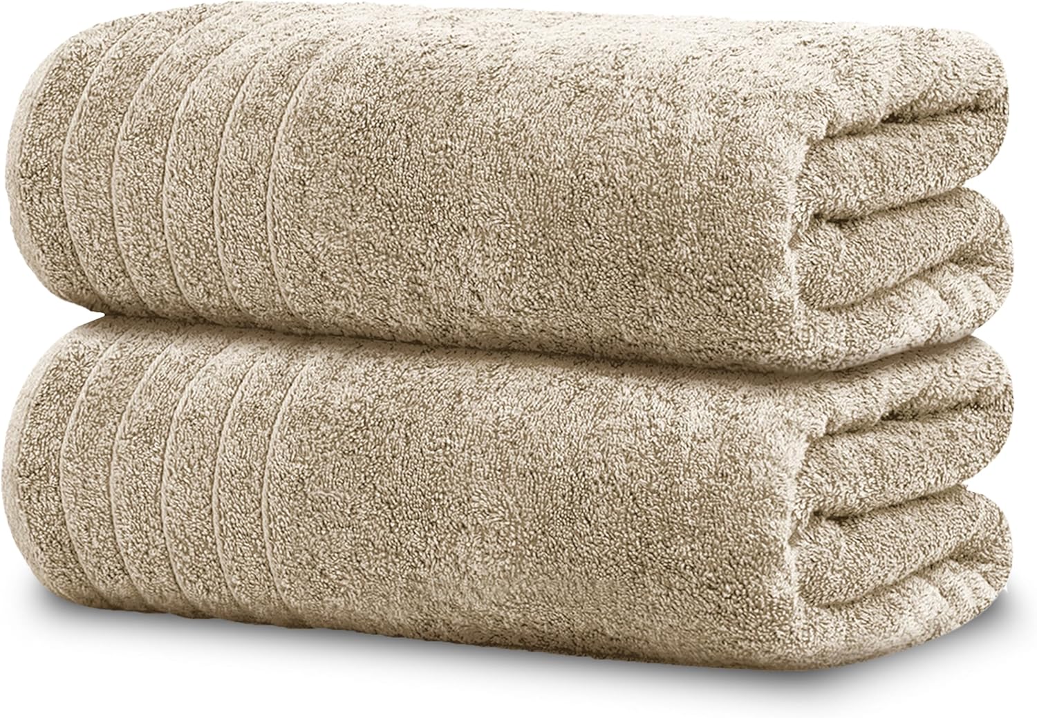 Tens Towels Pack of 2 Extra Large Bath Sheets 35 x 70 Inches, 100% Cotton, Larger & Lighter Weight, Quicker to Dry, Super Soft & Absorbent, Oversized Bath Towels, Beige
