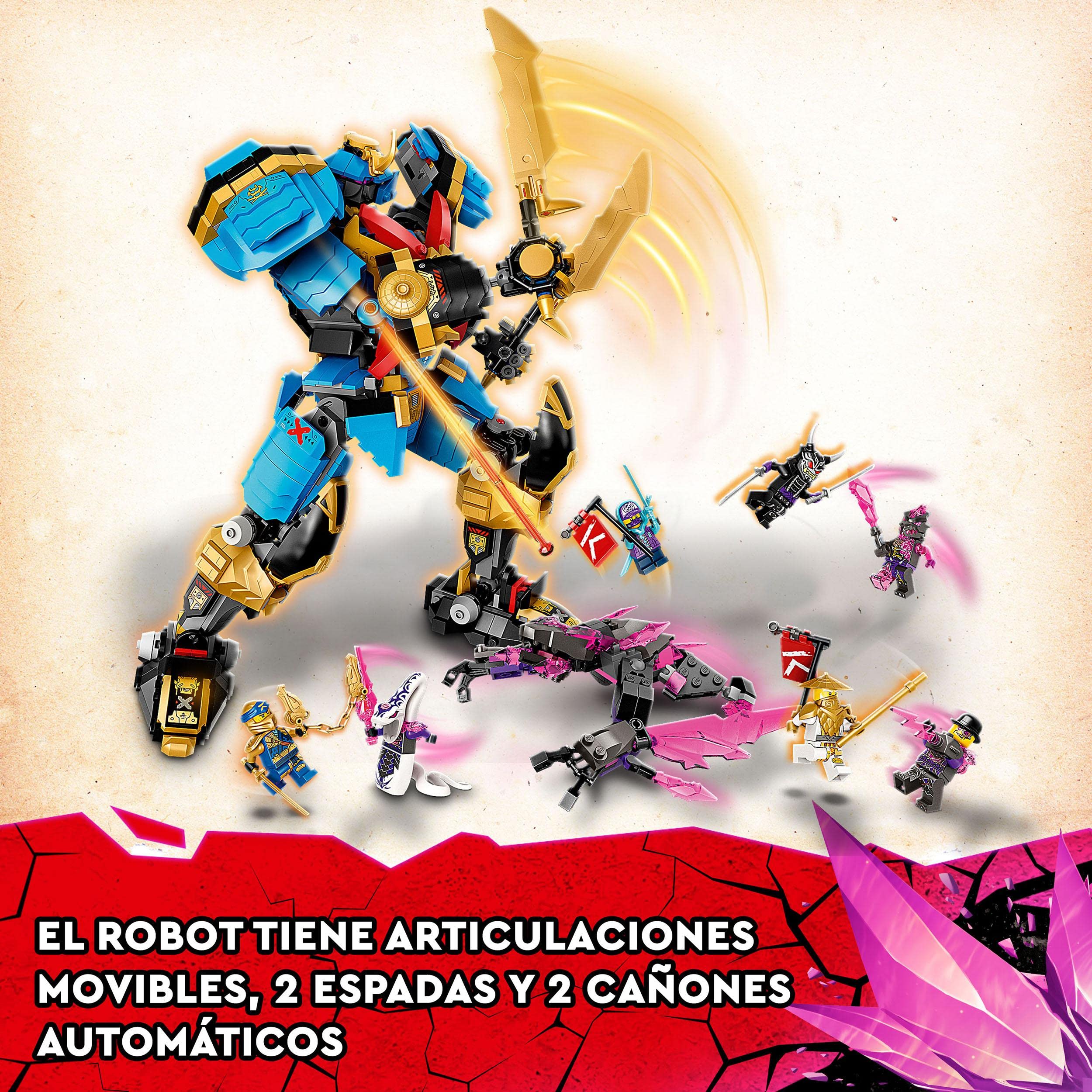 LEGO 71775 Ninjago Meca Samurái X de NYA, Figura de Acción para Construir, Serie TV Crystallized, Robot de Juguete, para Niños, Reyes Magos