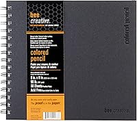 Vista 1 de Bee Paper - Diario de dibujo con lápices de color Bee Creative de 8" x 8